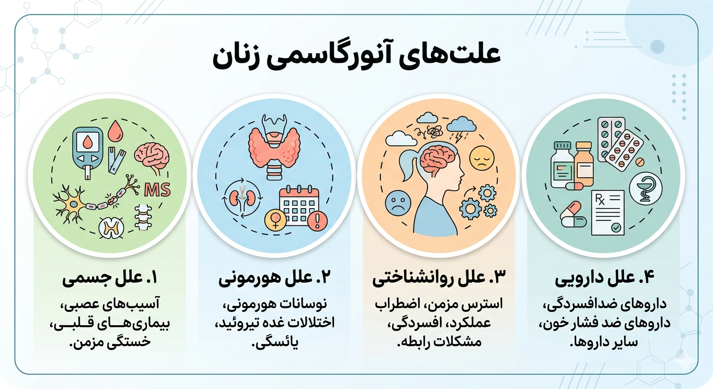 علت اختلال ارگاسم (آنورگاسمی) چیست؟