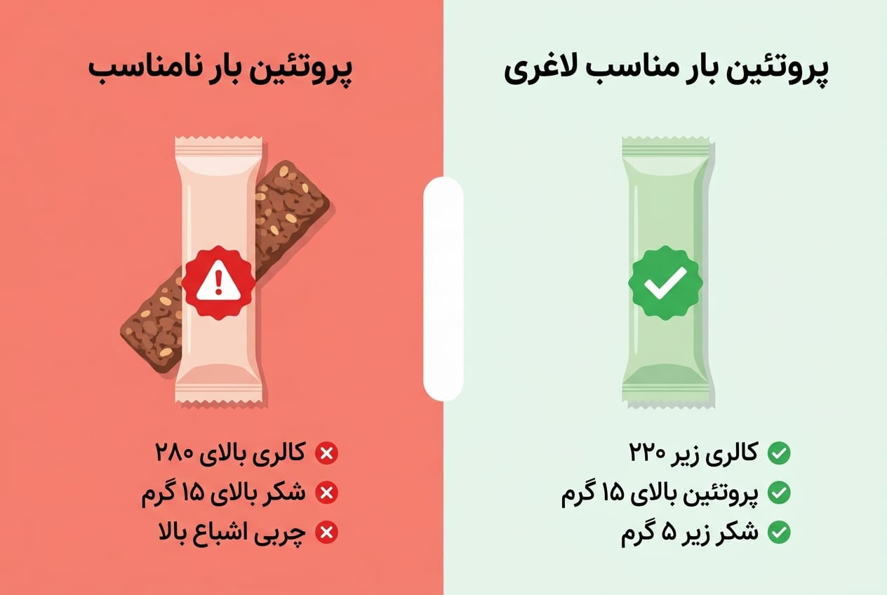 پروتئین بار مناسب و نامناسب برای لاغری