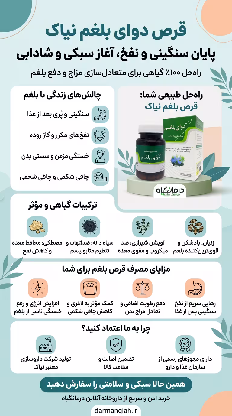 اینفوگرافی قرص دوای بلغم نیاک